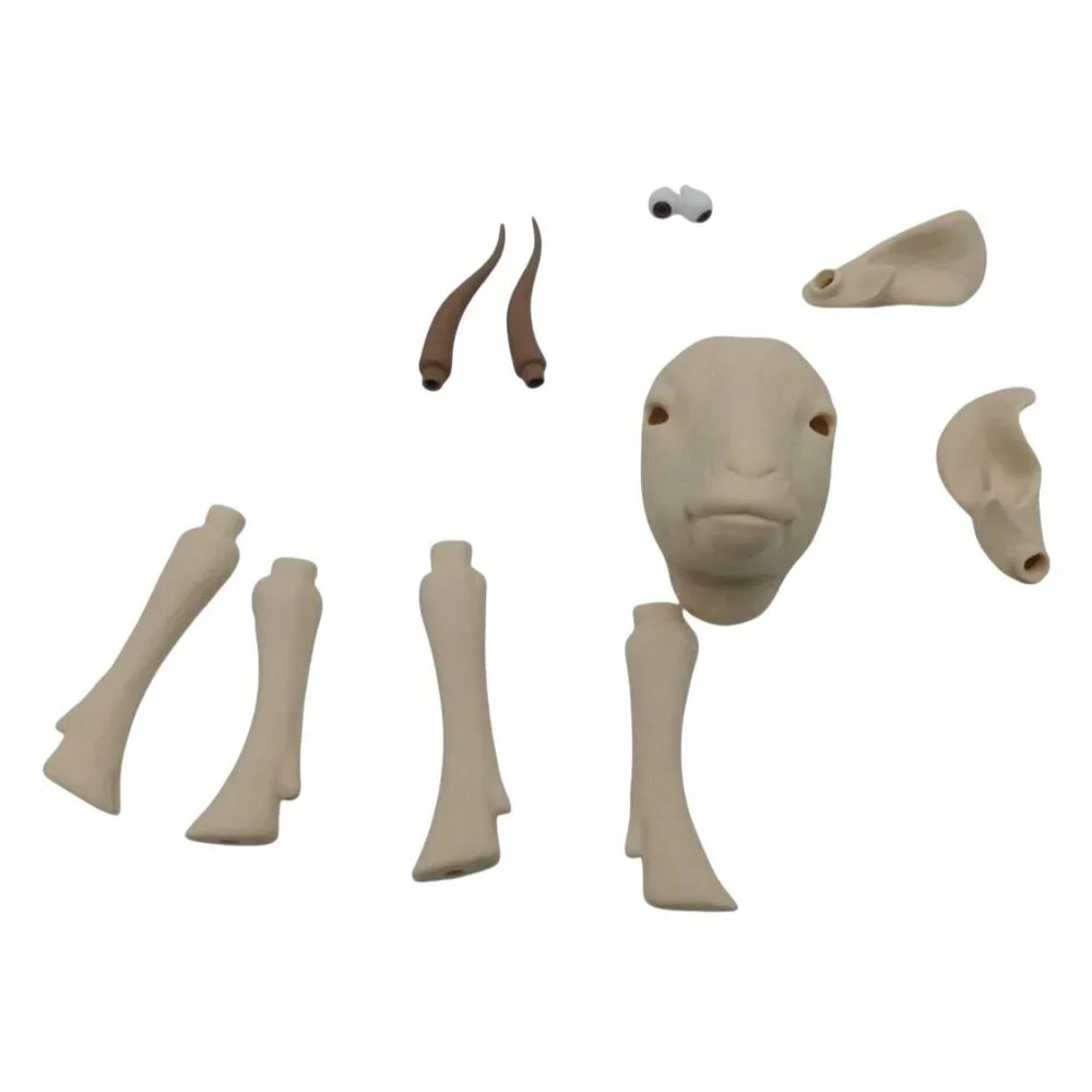 Ceramic Sheep Goat Doll Making Pieces Face Legs Horns Ears Eyes